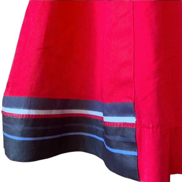 SKUNKFUNK Betolatza Asymmetrical red short dress with blue details Size 4 medium - Picture 5 of 11